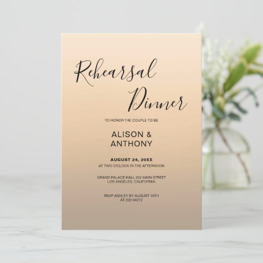 Beige Ombre Hintergrund-Probe Einladung (Stehend Vorderseite)