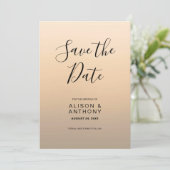 Beige Ombre Hintergrund Save The Date (Stehend Vorderseite)