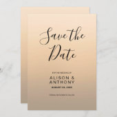 Beige Ombre Hintergrund Save The Date (Vorne/Hinten)