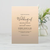 Beige Ombre Hintergrund Wedding Einladung (Stehend Vorderseite)