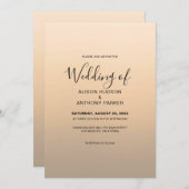 Beige Ombre Hintergrund Wedding Einladung (Vorne/Hinten)