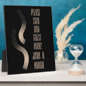 Beige-on-Black Streamline Moderne Gästebuch Fotoplatte (Seite)