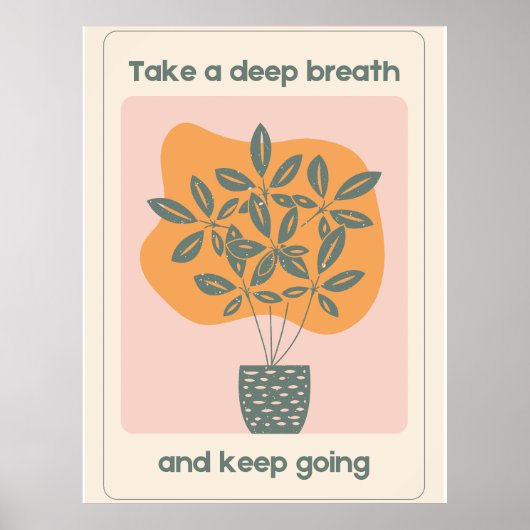 Beige Orange Bio ästhetische Pflanze Pot Poster (Vorne)