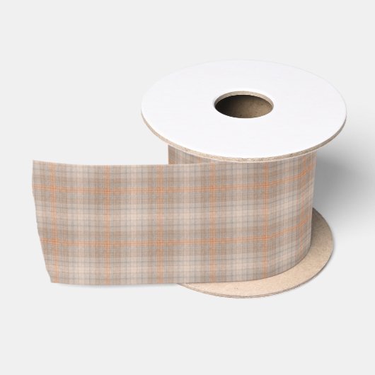 Beige orange kariert satinband (Spule)