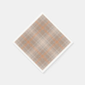 Beige orange kariert serviette (Ecke)