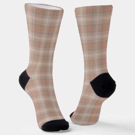 Beige orange kariert socken (Gewinkelt)