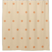 Beige Orange Pastell Punkte Muster Whimsical Duschvorhang (Vorderseite)