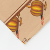 Beige Orange PUMPKIN Custom HAPPY THANKSGIVIVING Fleecedecke (Ecke)