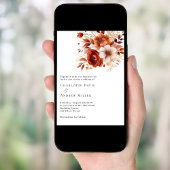 Beige Orangenblumen Hochzeit Einladung