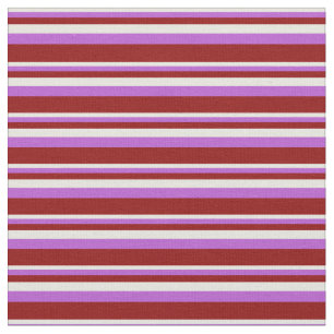 Beige, orchid und dunkelrote Linien Stoff