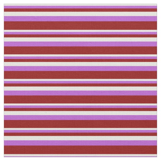 Beige, orchid und dunkelrote Linien Stoff (Nahaufnahme)