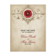 Beige Ornamente und Rote Rose