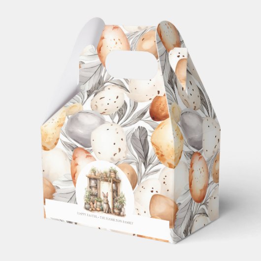 Beige Osterkaninchen Personalisiert Geschenkschachtel (Vorderseite)