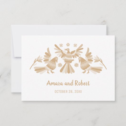 BEIGE OTOMI MEXICAN ENCLOUSURE CARD (Rückseite)