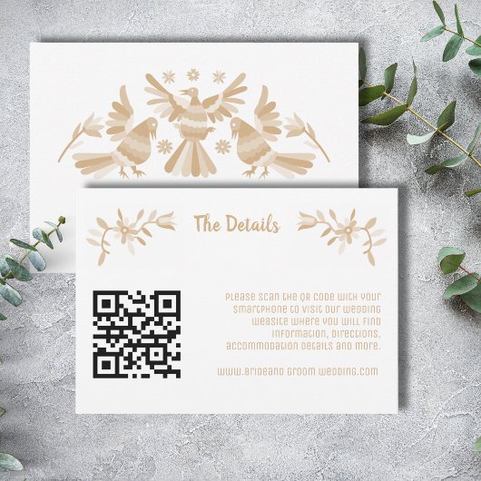 BEIGE OTOMI MEXICAN ENCLOUSURE CARD