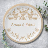 BEIGE OTOMI MEXICAN PAPPTELLER