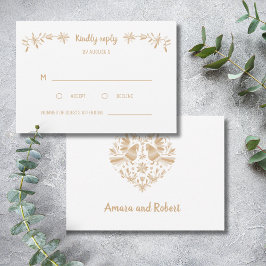 BEIGE OTOMI MEXICAN RSVP CARD