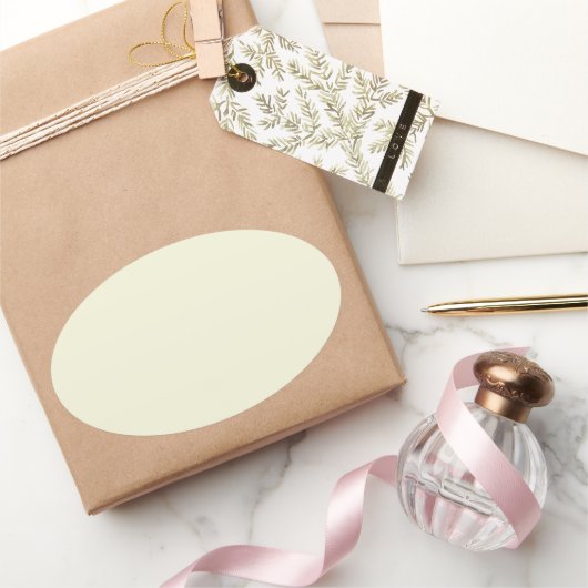 Beige Ovaler Aufkleber (Schenken)
