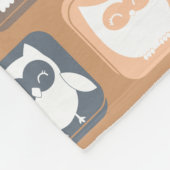 Beige Owls Personalisiert Monogramm und Name Fleecedecke (Ecke)