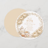 Beige Palette Tea Party Bridal Shower Einladung (Vorne/Hinten)