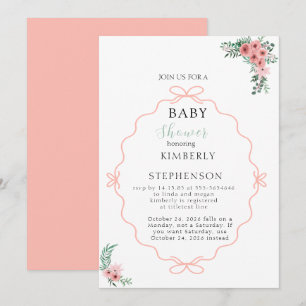 Beige Pampas Gras Boho Baby Shower Einladung