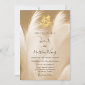 Beige Pampas Grass Chinese Wedding Einladung (Vorderseite)