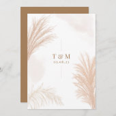 Beige Pampas Grass Einladung (Vorne/Hinten)