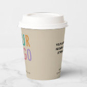 Beige Paper Cups with Lids Custom Company Logo 8oz Pappbecher (Links)
