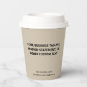 Beige Paper Cups with Lids Custom Company Logo 8oz Pappbecher (Rückseite)