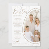 Beige Partly Cropped Egg Photo And Bunny Easter Karte (Vorderseite)