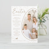 Beige Partly Cropped Egg Photo And Bunny Easter Karte (Stehend Vorderseite)