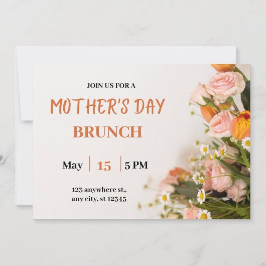 Beige Party Einladung des Neuen Muttertages (Vorderseite)