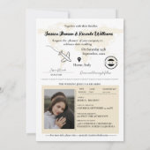 Beige Pass Monogram Wedding Einladung (Rückseite)