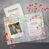 Beige Passport Zielkarte Hochzeit Einladung