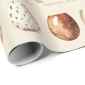 Beige Pastel Easter Eggs Family Name Geschenkpapier (Rolleneckpunkt)