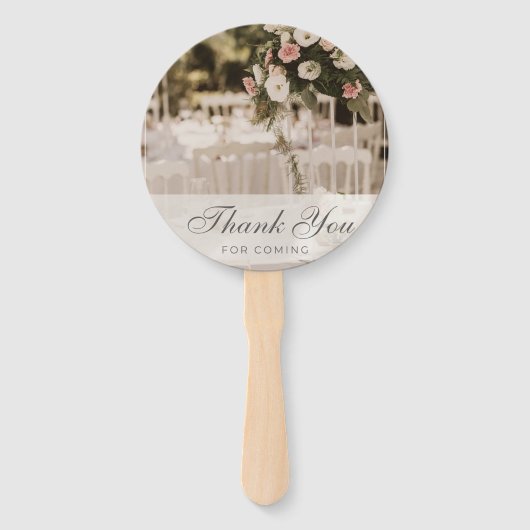 Beige Pastel Elegant Danke Souvenir Fächer (Rückseite)