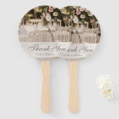 Beige Pastel Elegant Danke Souvenir Fächer (Vorne und Hinten)