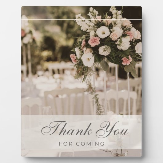 Beige Pastel Elegant Danke Souvenir Fotoplatte (Vorderseite)