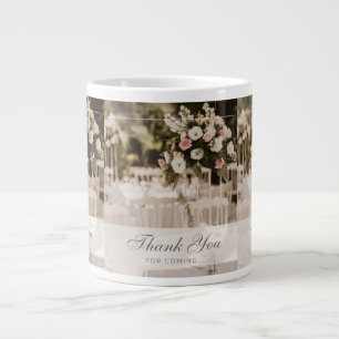 Beige Pastel Elegant Danke Souvenir Jumbo-Tasse