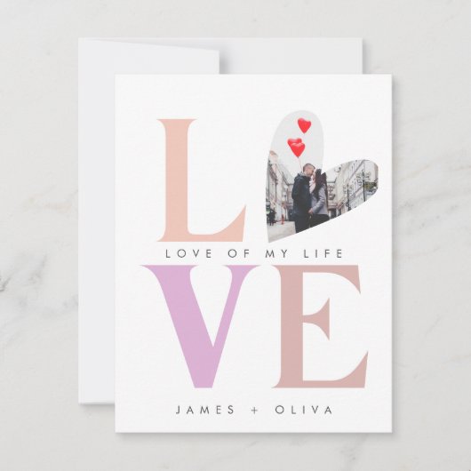 Beige Pastel Valentinstag Feiertagskarte (Vorderseite)