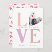 Beige Pastel Valentinstag Feiertagskarte (Vorne/Hinten)