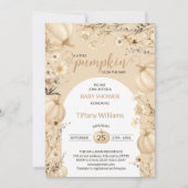 Beige Pastel Watercolor Pumpkin fallen wild Blume Einladung (Vorderseite)