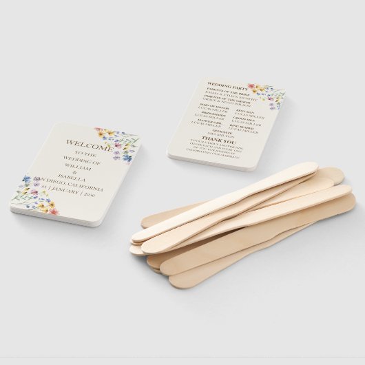 Beige Pastel Wildblume Fächer (Non-assembled)