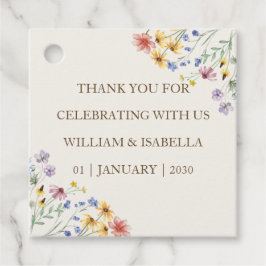 Beige Pastel Wildblume Geschenkanhänger