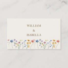 Beige Pastel Wildblume Platzkarte