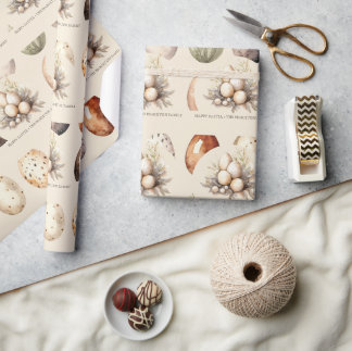 Beige Pastell-Oster-Eier Familienname Geschenkpapier