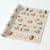 Beige Pastell-Oster-Eier Familienname Geschenkpapier (Ungerollt)