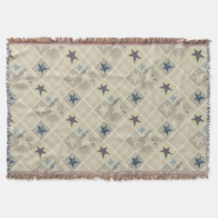 Beige-Patchwork Decke