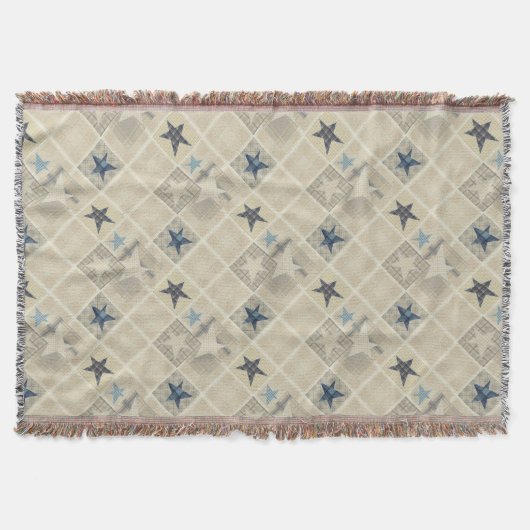 Beige-Patchwork Decke (Vorderseite)