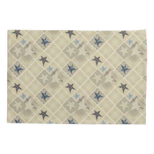 Beige-Patchwork Kissenbezug (Rückseite)